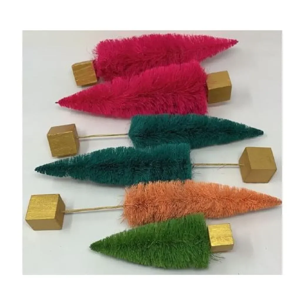 Vintage Rainbow Bottle Brush Trees Set of 6 Sisal-Trees Christmas-8